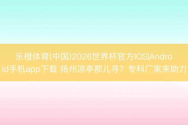 乐橙体育(中国)2026世界杯官方IOS|Android手机app下载 扬州凉亭那儿寻？专科厂家来助力