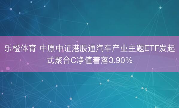 乐橙体育 中原中证港股通汽车产业主题ETF发起式聚合C净值着落3.90%