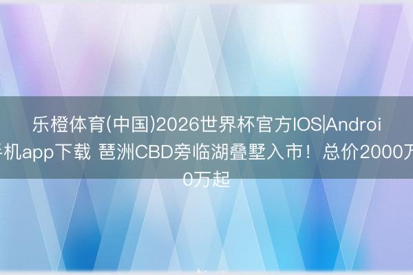 乐橙体育(中国)2026世界杯官方IOS|Android手机app下载 琶洲CBD旁临湖叠墅入市！总价2000万起